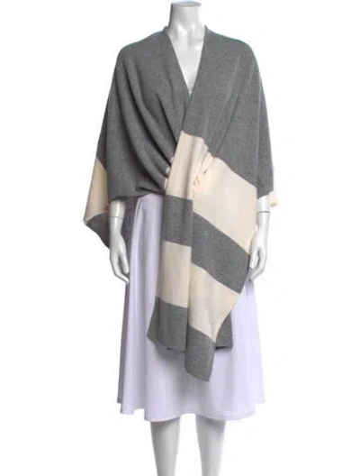 Pre-owned St John Wool Striped Sweater W/ Tags In Grey