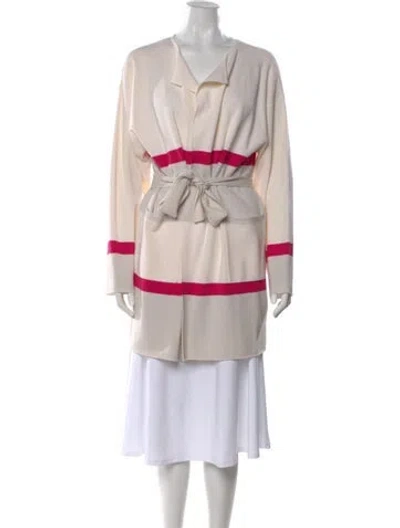 Pre-owned St John Wool Striped Sweater W/ Tags In Neutral