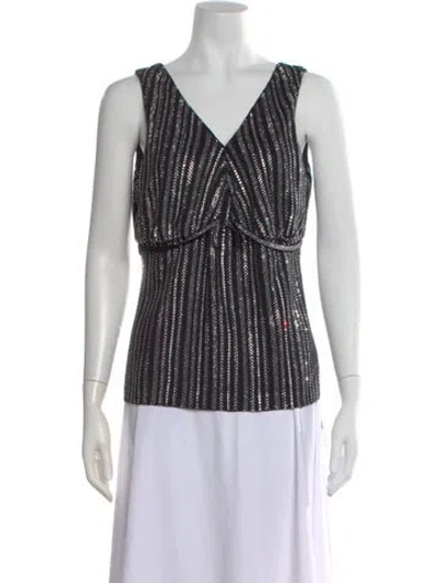 Pre-owned St John Wool Striped Top In Multi