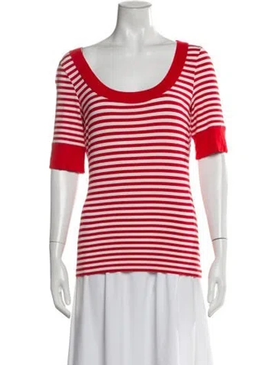 Pre-owned St John Wool Striped T-shirt