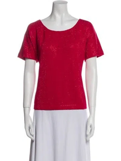 Pre-owned St John Wool Studded Accents Set In Red