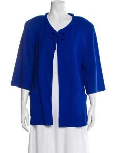 Pre-owned St John Wool Sweater In Blue