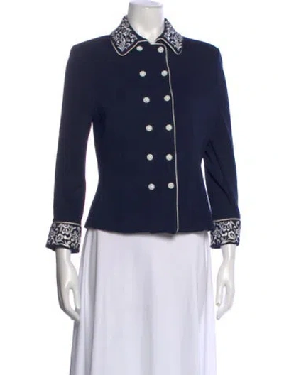 Pre-owned St John Wool Sweater In Blue