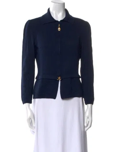 Pre-owned St John Wool Sweater In Blue