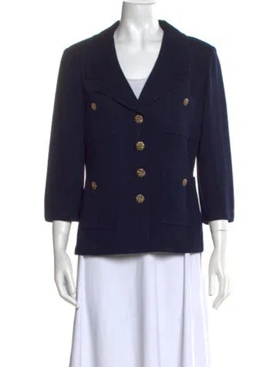 Pre-owned St John Wool Sweater In Blue