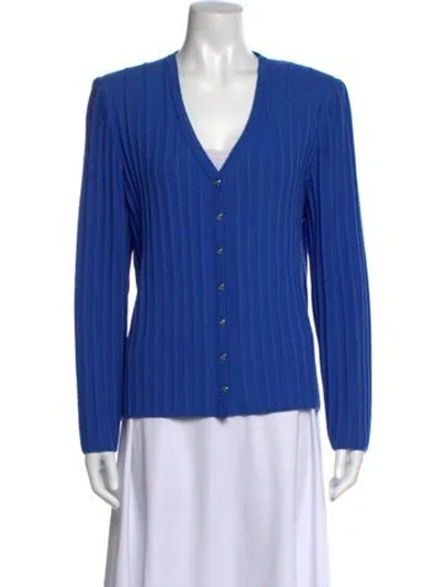 Pre-owned St John Wool Sweater In Blue