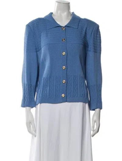 Pre-owned St John Wool Sweater In Blue