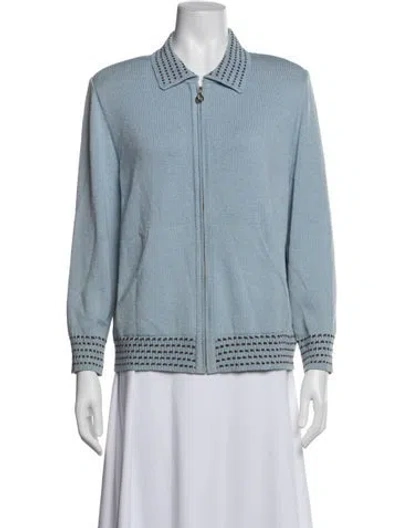 Pre-owned St John Wool Sweater In Blue