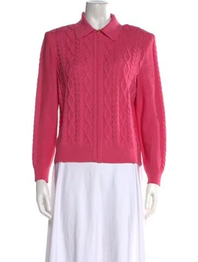 Pre-owned St John Wool Sweater In Pink