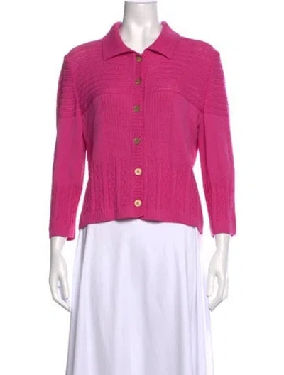 Pre-owned St John Wool Sweater In Pink