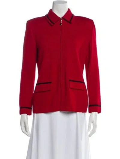 Pre-owned St John Wool Sweater In Red