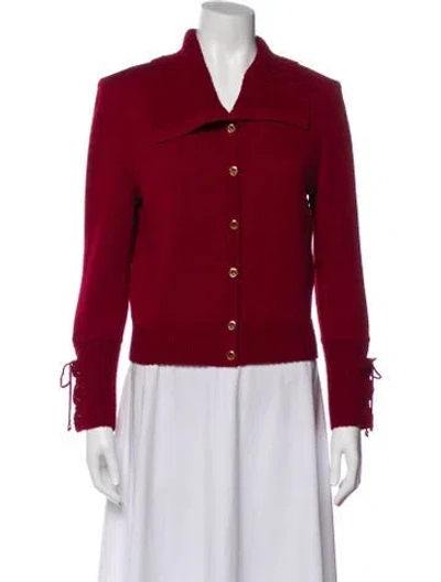 Pre-owned St John Wool Sweater In Red