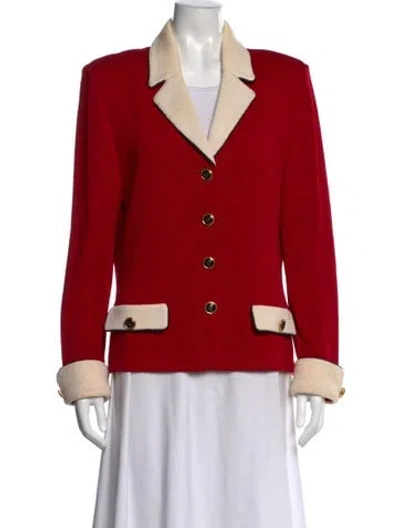 Pre-owned St John Wool Sweater In Red