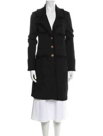 Pre-owned St John Wool Trench Coat In Black