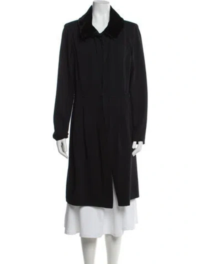 Pre-owned St John Wool Trench Coat In Black