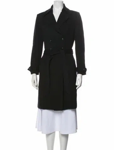 Pre-owned St John Wool Trench Coat In Black