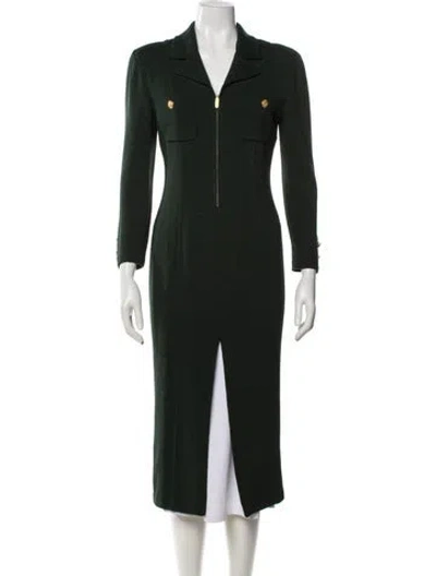 Pre-owned St John Wool Trench Coat In Black