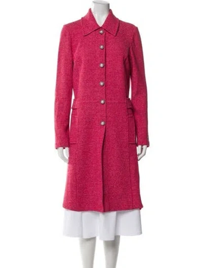 Pre-owned St John Wool Trench Coat In Pink
