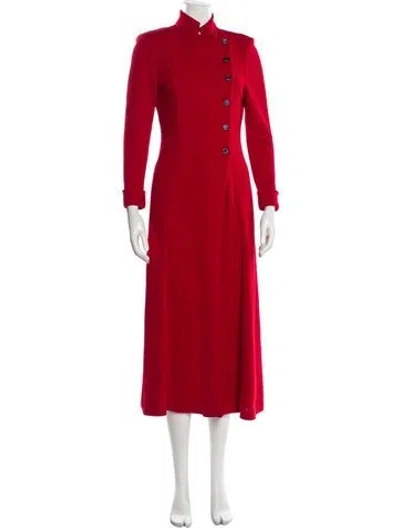 Pre-owned St John Wool Trench Coat In Red