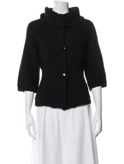 Pre-owned St John Wool Turtleneck Sweater In Black