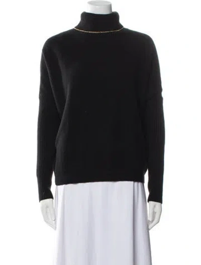 Pre-owned St John Wool Turtleneck Sweater In Black