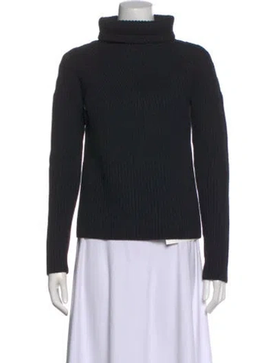 Pre-owned St John Wool Turtleneck Sweater In Black
