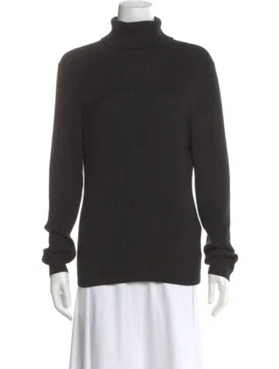 Pre-owned St John Wool Turtleneck Sweater In Black