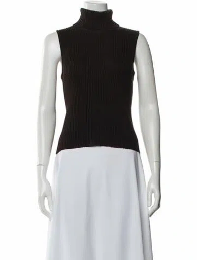 Pre-owned St John Wool Turtleneck Sweater In Black