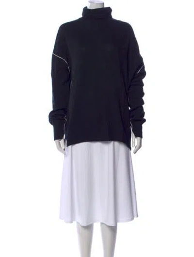 Pre-owned St John Wool Turtleneck Sweater In Black