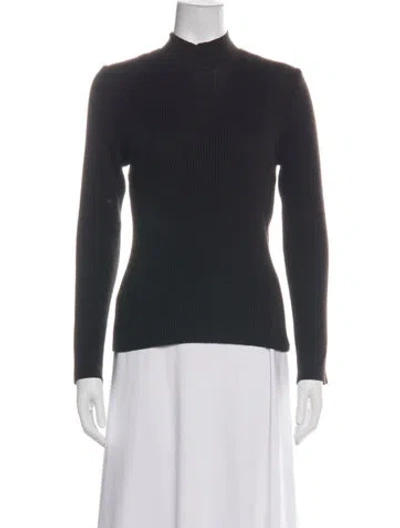 Pre-owned St John Wool Turtleneck Sweater In Black
