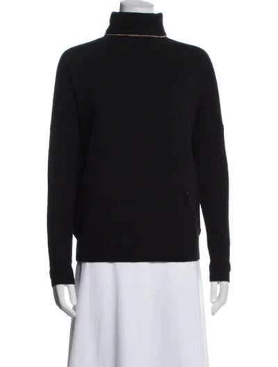 Pre-owned St John Wool Turtleneck Sweater In Black