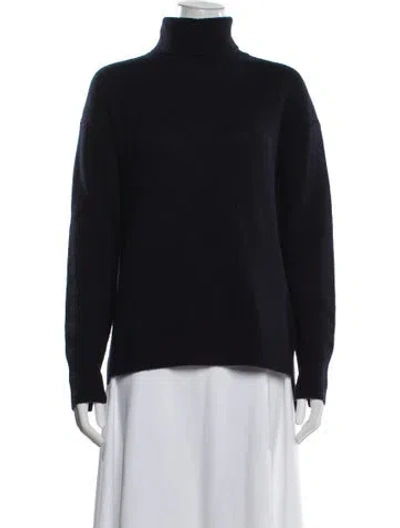 Pre-owned St John Wool Turtleneck Sweater In Black