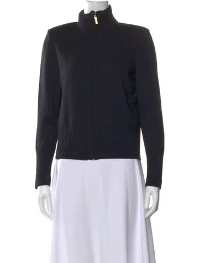 Pre-owned St John Wool Turtleneck Sweater In Blue