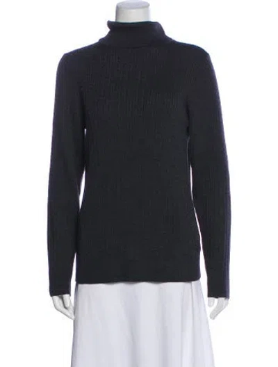 Pre-owned St John Wool Turtleneck Sweater In Gray