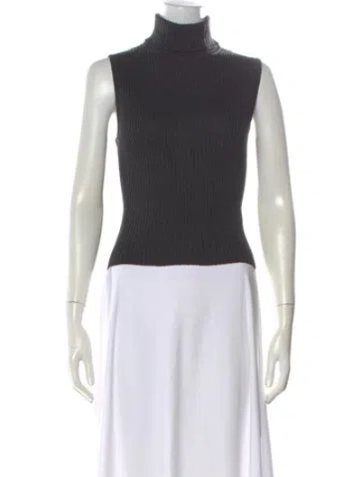 Pre-owned St John Wool Turtleneck Sweater In Gray