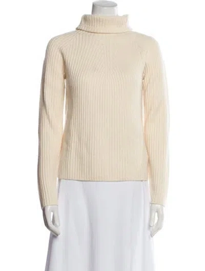 Pre-owned St John Wool Turtleneck Sweater In Neutral
