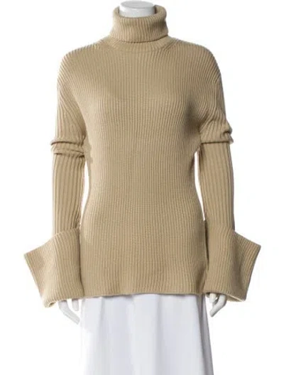 Pre-owned St John Wool Turtleneck Sweater In Neutral