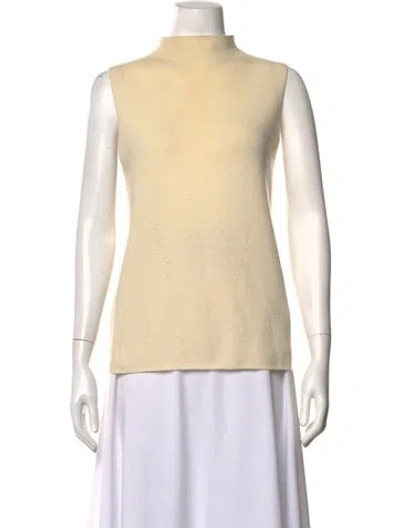 Pre-owned St John Wool Turtleneck Sweater In Neutrals