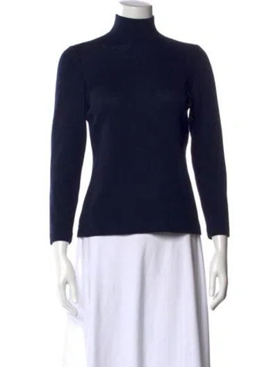 Pre-owned St John Wool Turtleneck Top In Black