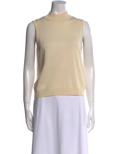 Pre-owned St John Wool Turtleneck Top In Neutral