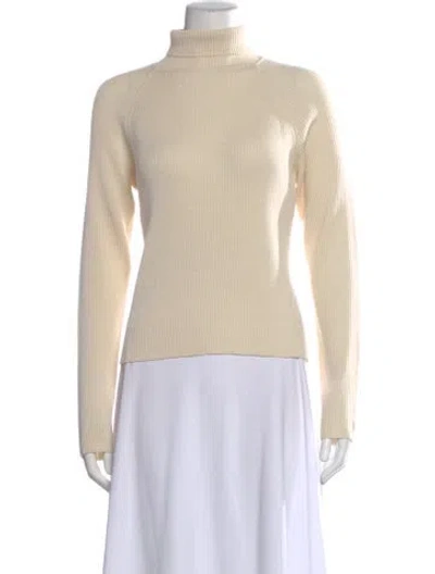 Pre-owned St John Wool Turtleneck Top In Neutral