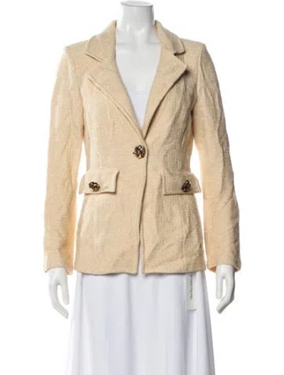 Pre-owned St John Wool Tweed Pattern Blazer In Neutral