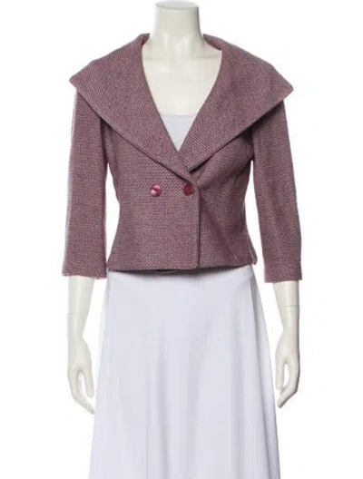 Pre-owned St John Wool Tweed Pattern Bolero In Gray