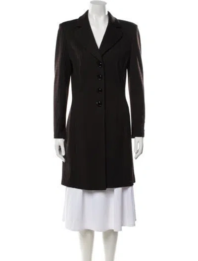 Pre-owned St John Wool Tweed Pattern Coat In Black