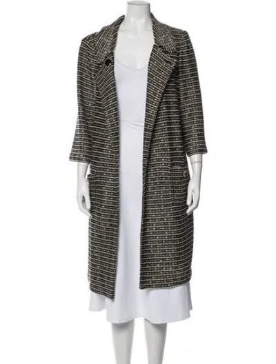 Pre-owned St John Wool Tweed Pattern Coat In Multicolor