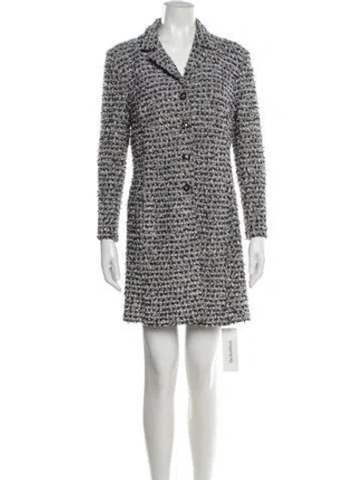Pre-owned St John Wool Tweed Pattern Coat In Neutral