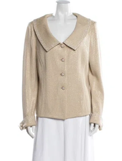Pre-owned St John Wool Tweed Pattern Evening Jacket