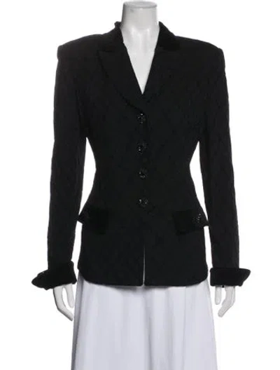 Pre-owned St John Wool Tweed Pattern Evening Jacket In Black
