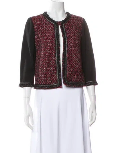 Pre-owned St John Wool Tweed Pattern Evening Jacket In Multi