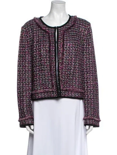 Pre-owned St John Wool Tweed Pattern Evening Jacket In Multi